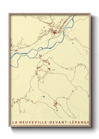 Une affiche de carte sur La Neuveville-devant-Lépanges