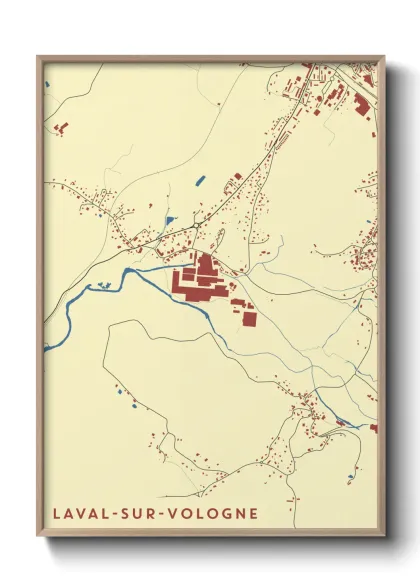 Une affiche de carte sur Laval-sur-Vologne