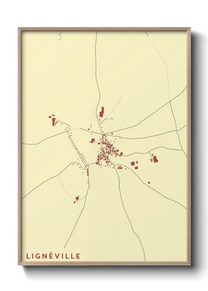 Une affiche de carte sur Lignéville