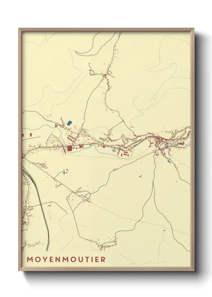 Une affiche de carte sur Moyenmoutier