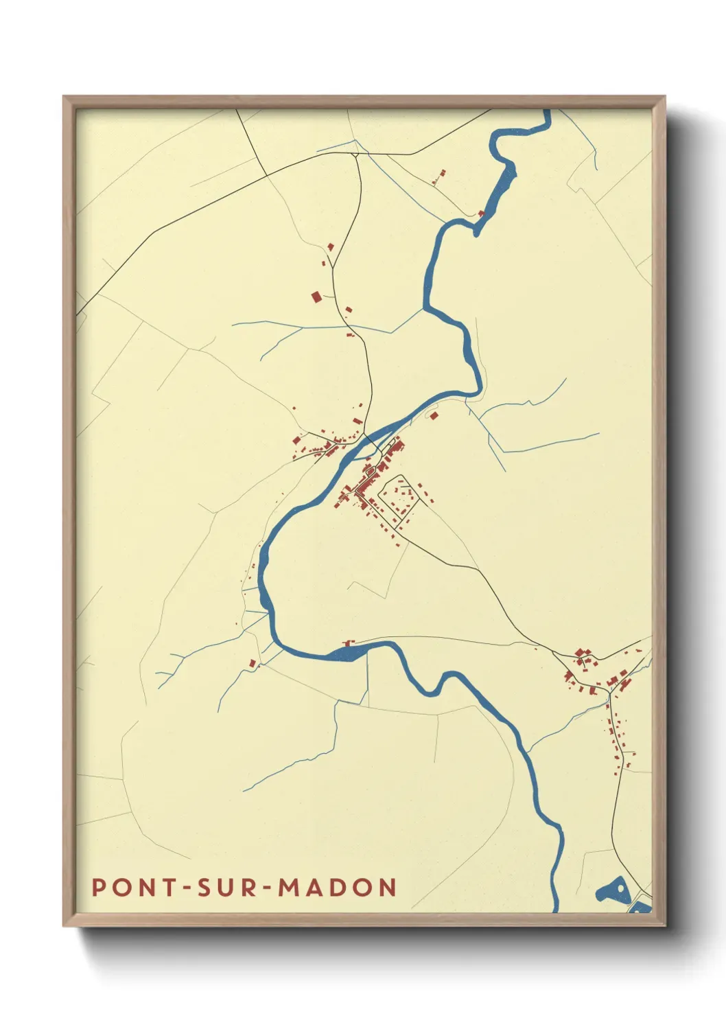 Un poster carte Pont-sur-Madon