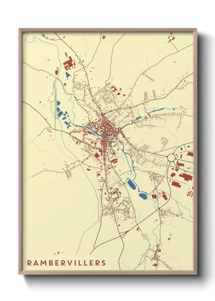 Une affiche de carte sur Rambervillers