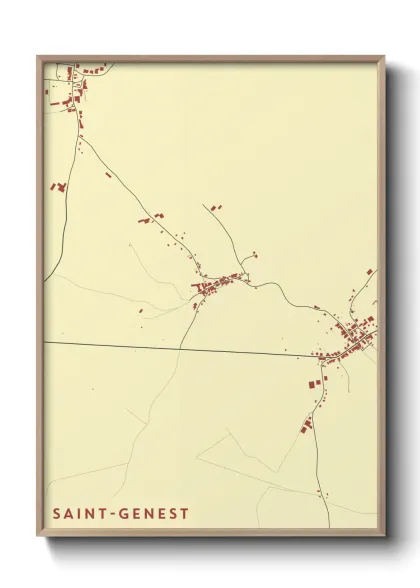 Une affiche de carte sur Saint-Genest