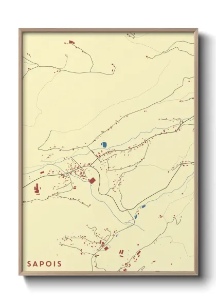 Une affiche de carte sur Sapois