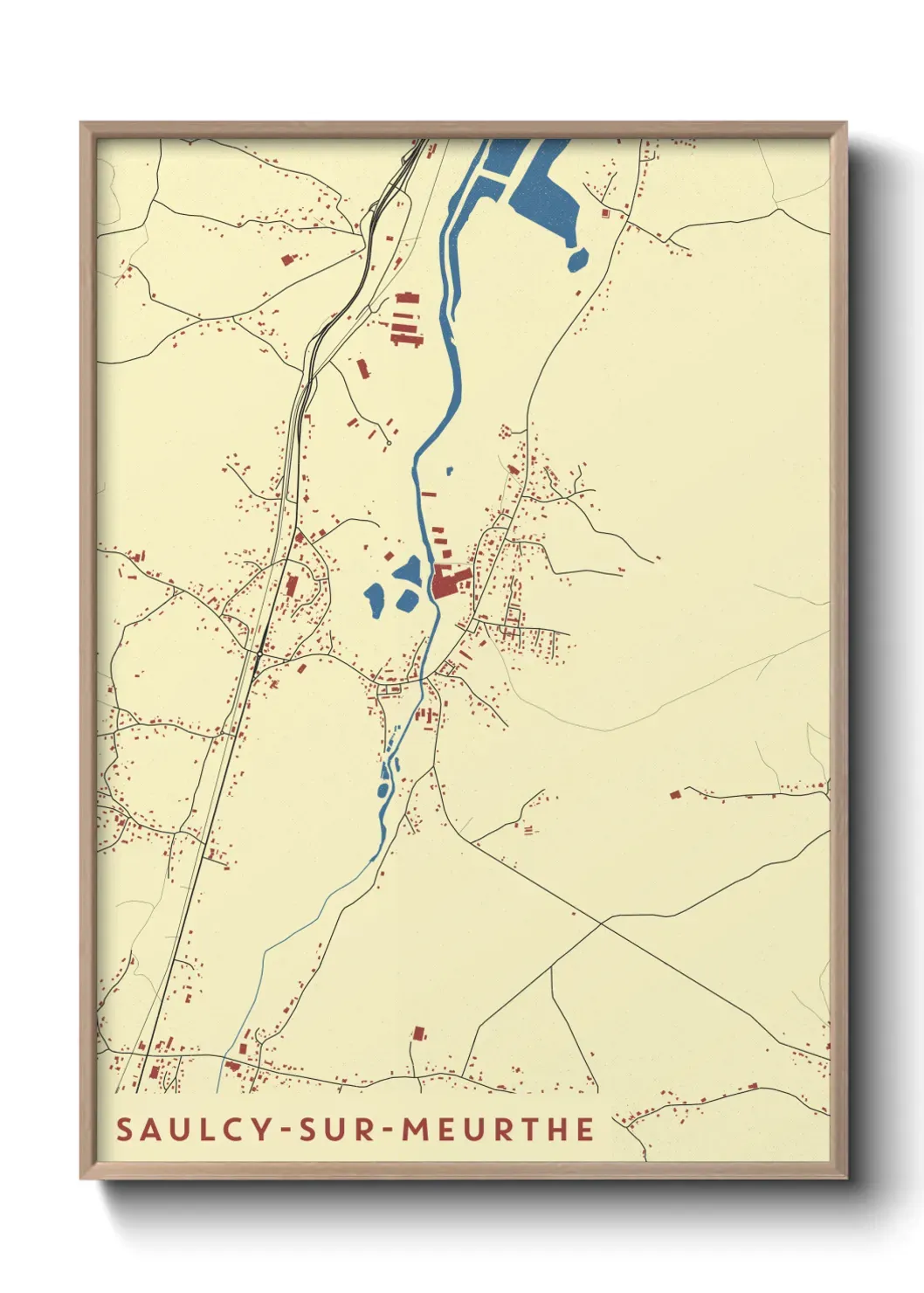 Un poster carte Saulcy-sur-Meurthe