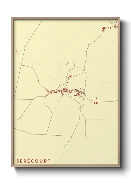 Une affiche de carte sur Serécourt