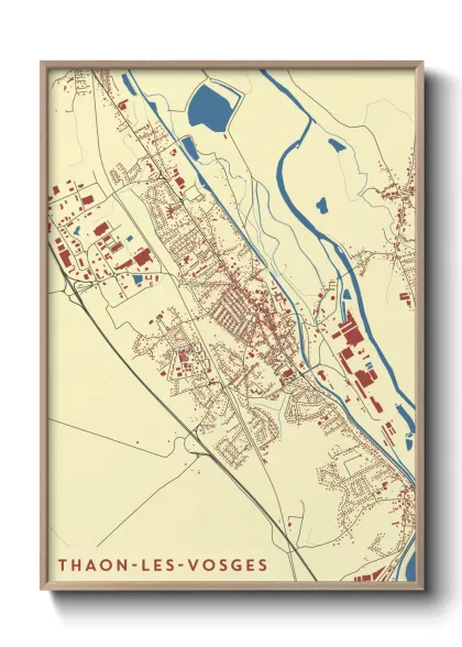 Une affiche de carte sur Thaon-les-Vosges