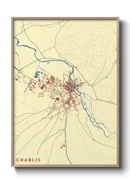 Une affiche de carte sur Chablis
