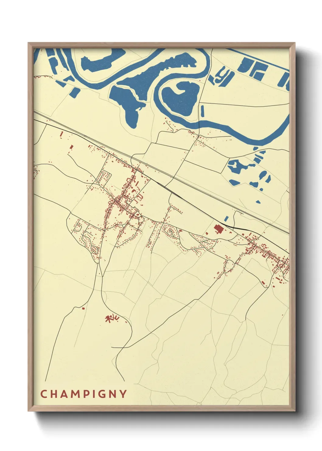 Un poster carte Champigny