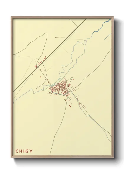 Une affiche de carte sur Chigy