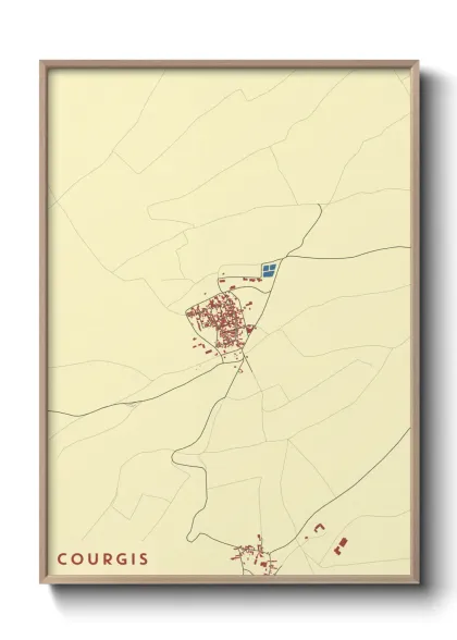 Une affiche de carte sur Courgis