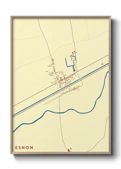 Une affiche de carte sur Esnon