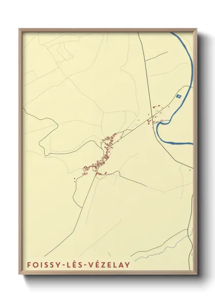 Une affiche de carte sur Foissy-lès-Vézelay