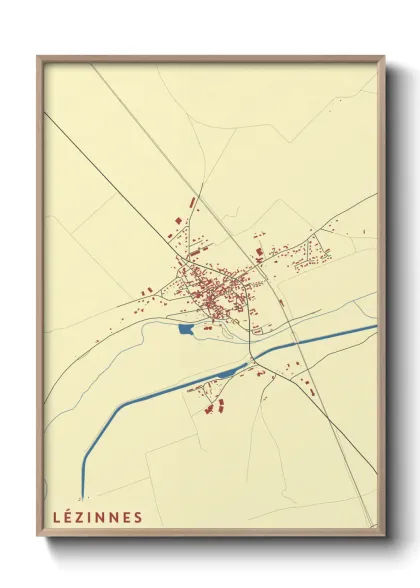 Une affiche de carte sur Lézinnes