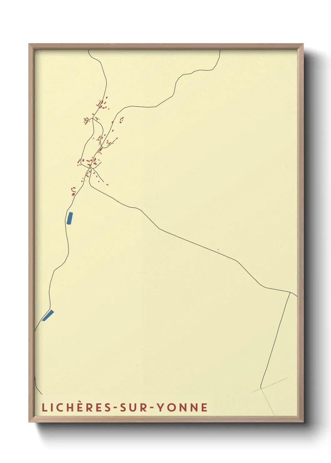 Un poster carte Lichères-sur-Yonne