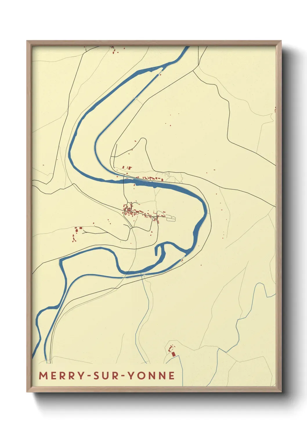 Un poster carte Merry-sur-Yonne