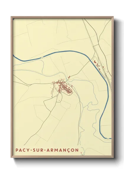 Une affiche de carte sur Pacy-sur-Armançon