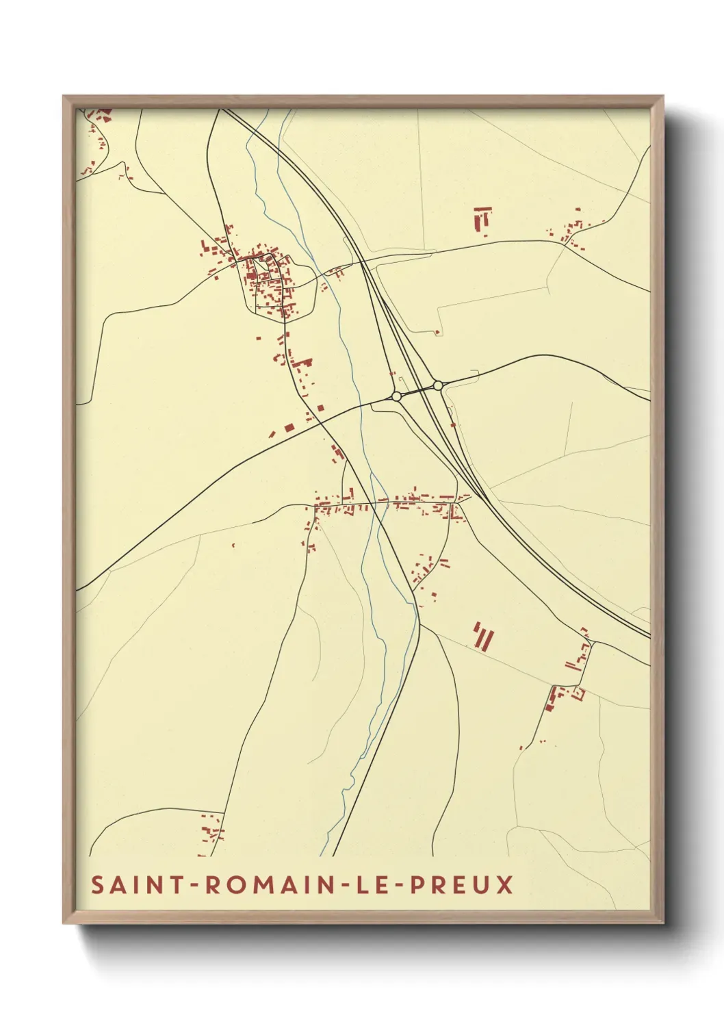 Un poster carte Saint-Romain-le-Preux