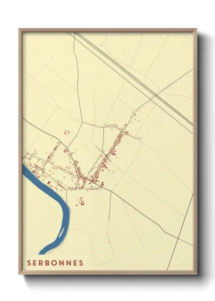 Une affiche de carte sur Serbonnes