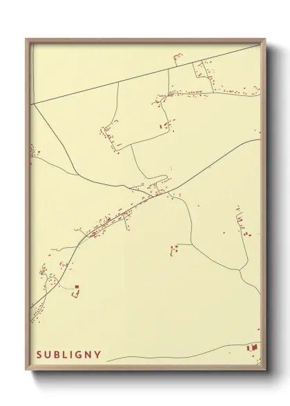 Une affiche de carte sur Subligny