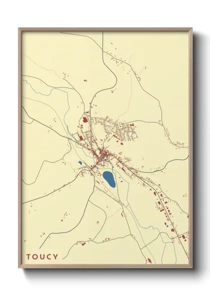 Une affiche de carte sur Toucy