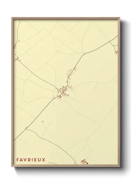 Une affiche de carte sur Favrieux