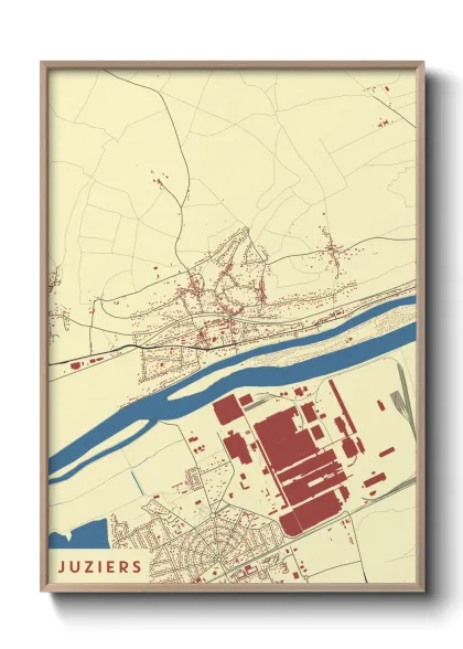 Une affiche de carte sur Juziers