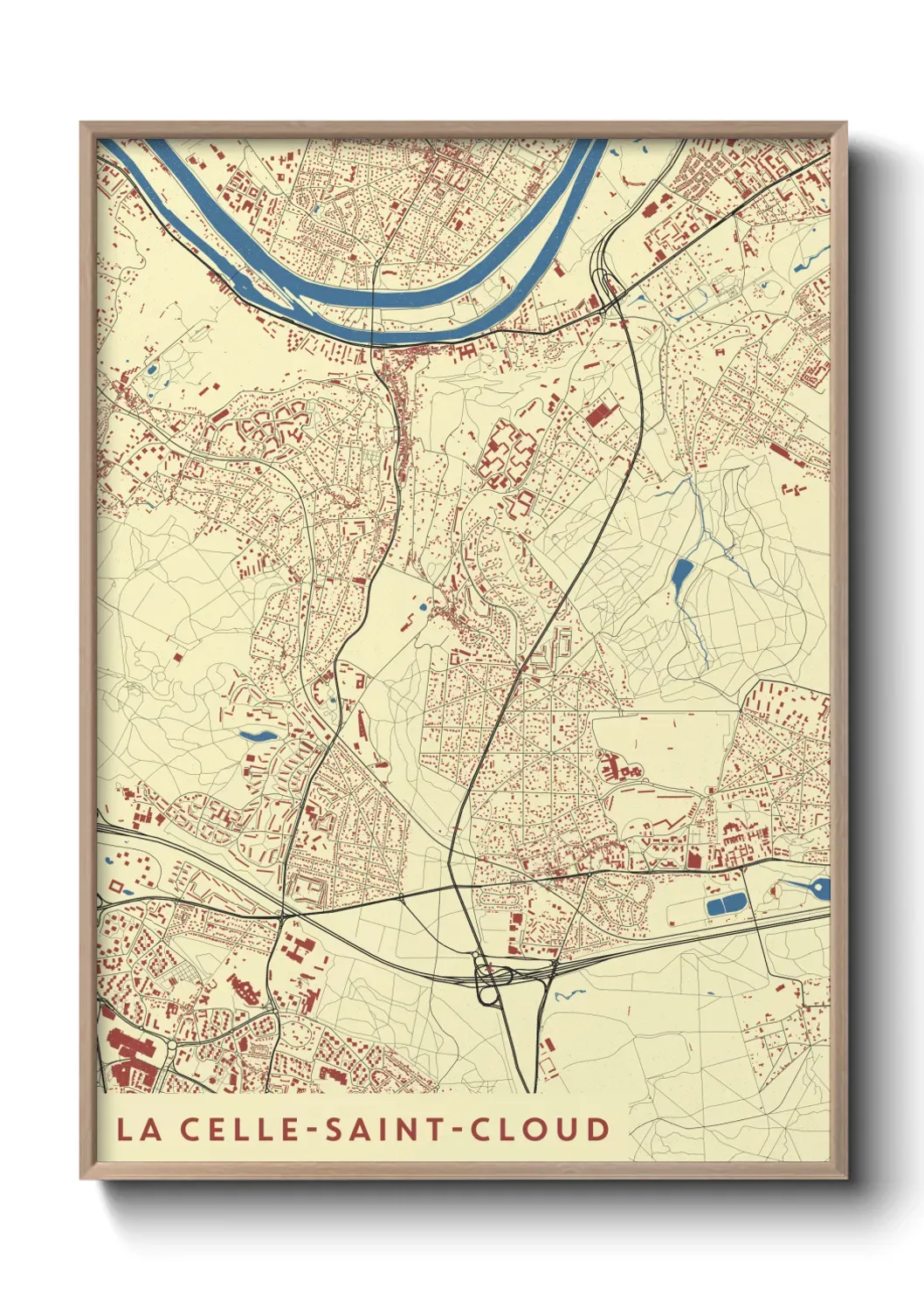 Un poster carte La Celle-Saint-Cloud
