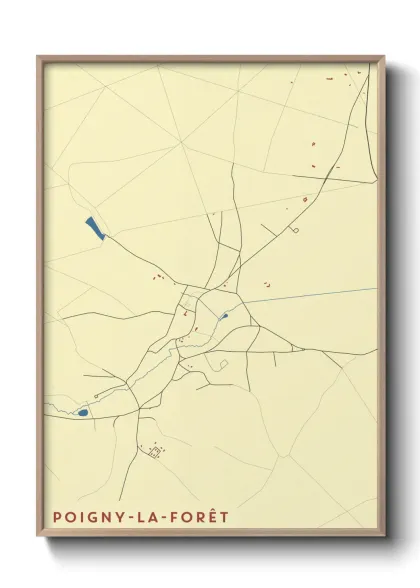 Une affiche de carte sur Poigny-la-Forêt