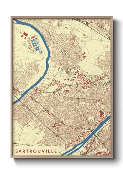 Une affiche de carte sur Sartrouville