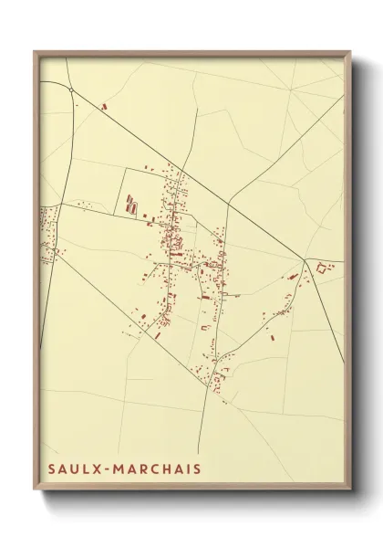 Une affiche de carte sur Saulx-Marchais