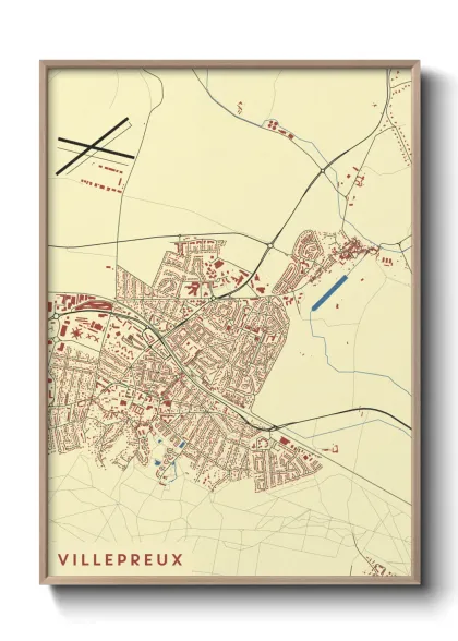 Une affiche de carte sur Villepreux