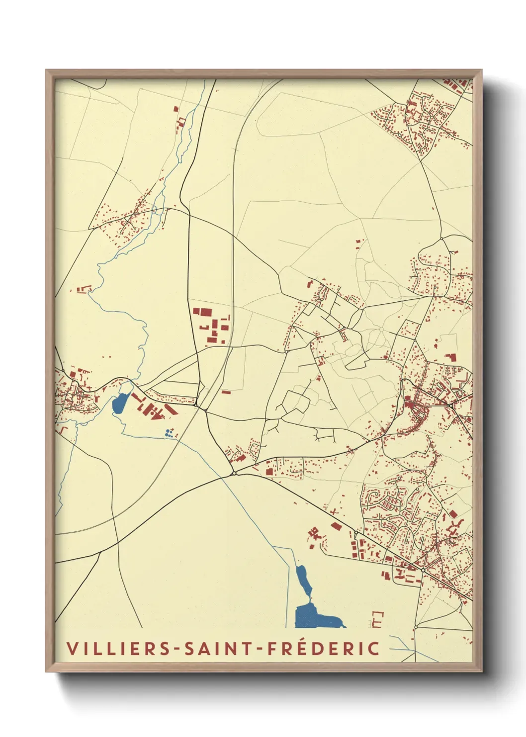 Un poster carte Villiers-Saint-Fréderic