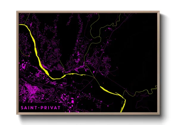 Une affiche de carte sur Saint-Privat