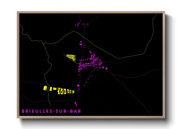 Une affiche de carte sur Brieulles-sur-Bar