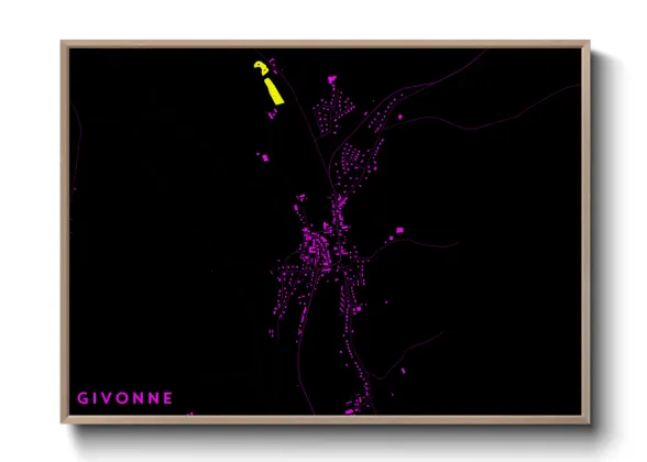 Une affiche de carte sur Givonne