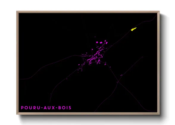 Une affiche de carte sur Pouru-aux-Bois