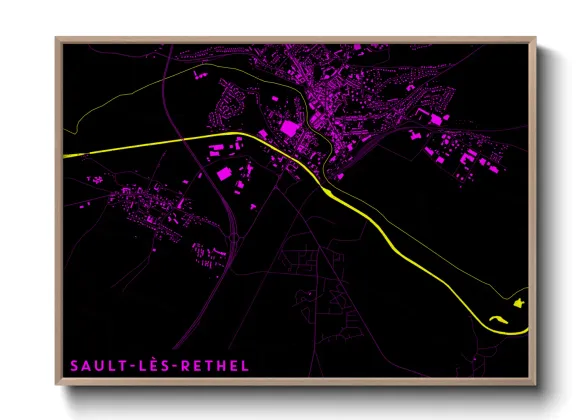 Une affiche de carte sur Sault-lès-Rethel