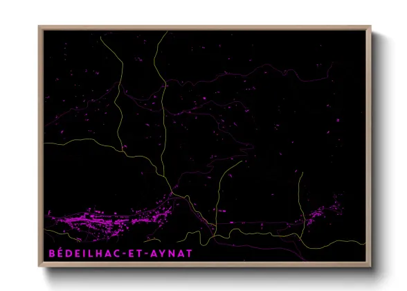 Une affiche de carte sur Bédeilhac-et-Aynat