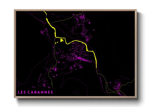 Une affiche de carte sur Les Cabannes