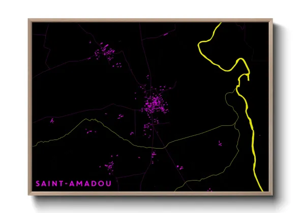 Une affiche de carte sur Saint-Amadou