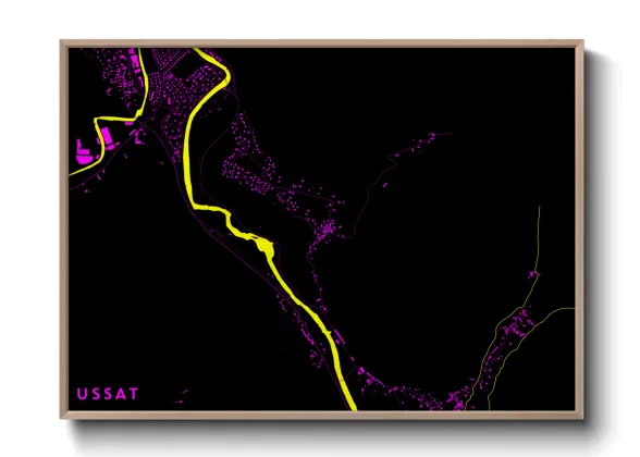 Une affiche de carte sur Ussat
