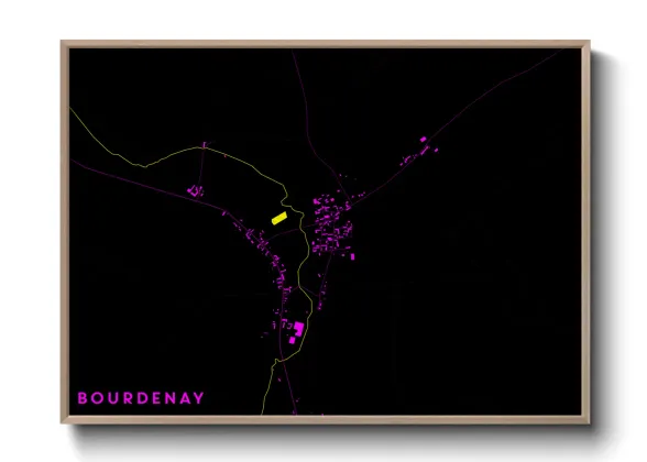 Une affiche de carte sur Bourdenay