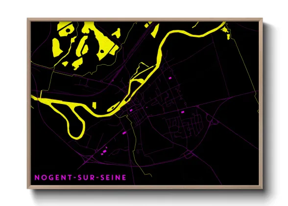 Une affiche de carte sur Nogent-sur-Seine