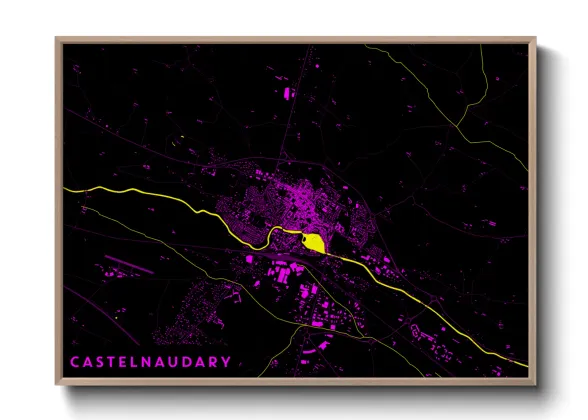 Une affiche de carte sur Castelnaudary