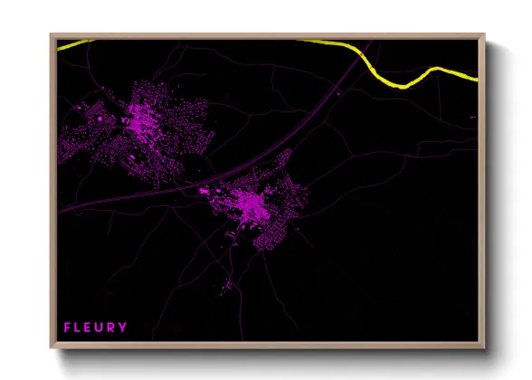 Une affiche de carte sur Fleury