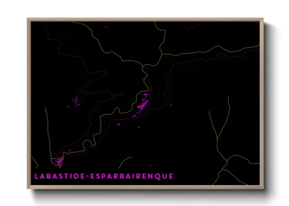 Une affiche de carte sur Labastide-Esparbairenque