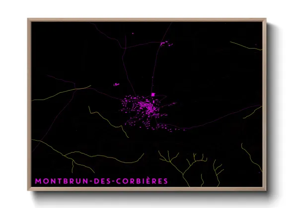 Une affiche de carte sur Montbrun-des-Corbières