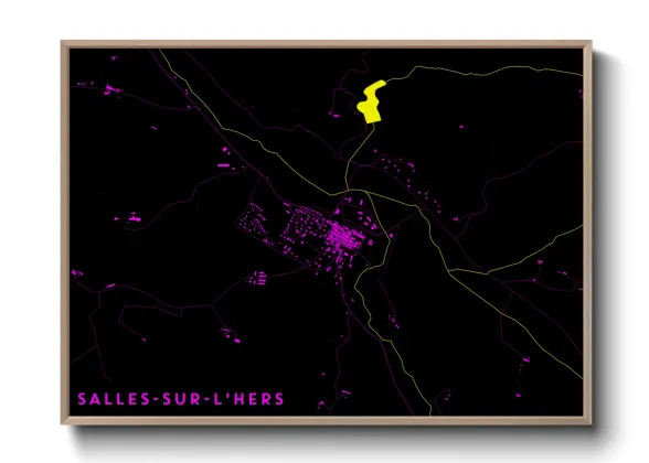 Une affiche de carte sur Salles-sur-l'Hers