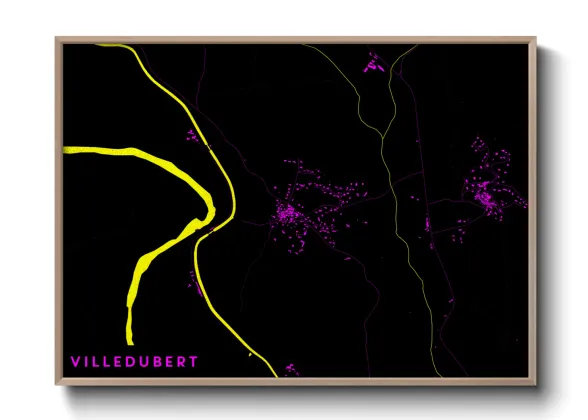 Une affiche de carte sur Villedubert